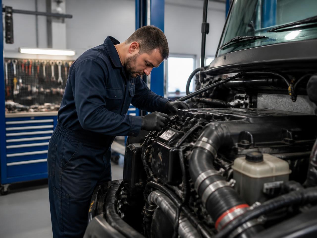 In the shop — every unit serviced in-house — careers at Road Pro Trucking and Trading Inc.
