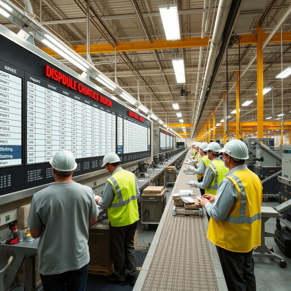 Production-line dispatch
